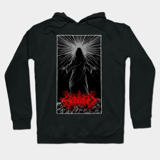 God is Love Redeemer  death metal design (grey) Hoodie